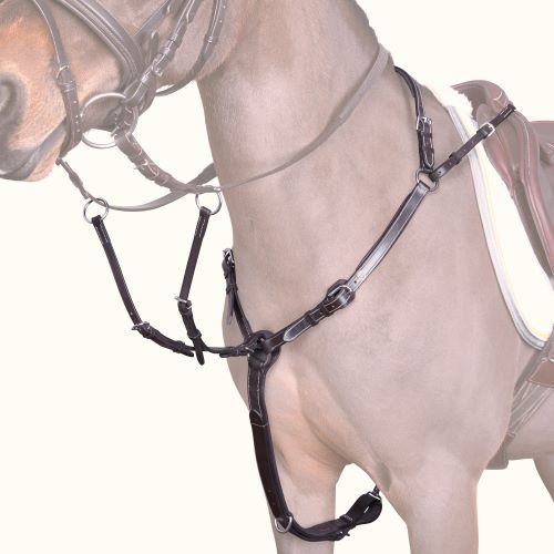 Luxury Hand Made Leather 3 Point Breastplate Martingale